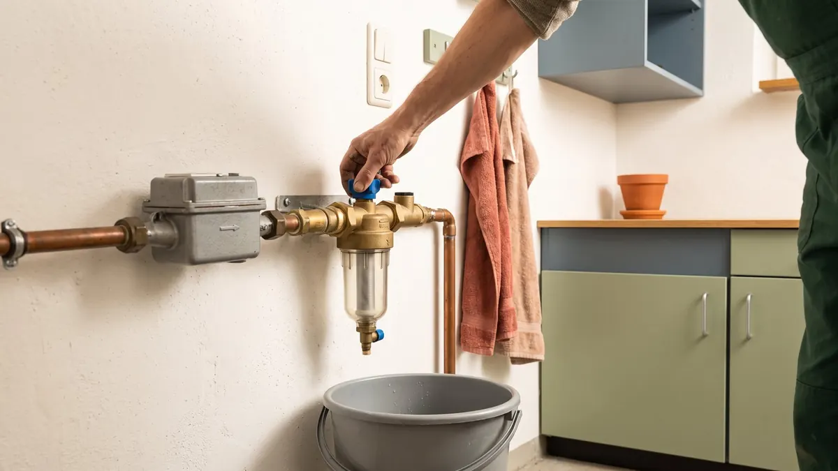 Hauswasserfilter wird rückgespült